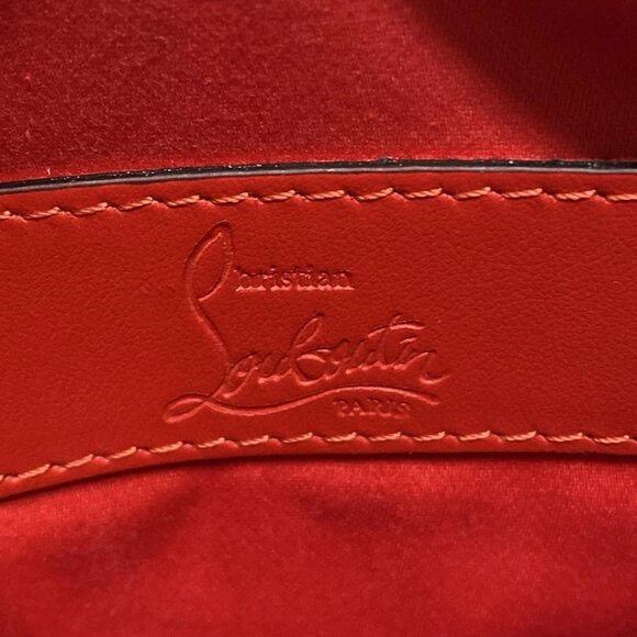 CHRISTIAN LOUBOUTIN Benesch Reporter  Black Red Leather Shoulder Bag 557-082225 - Picture 13 of 14
